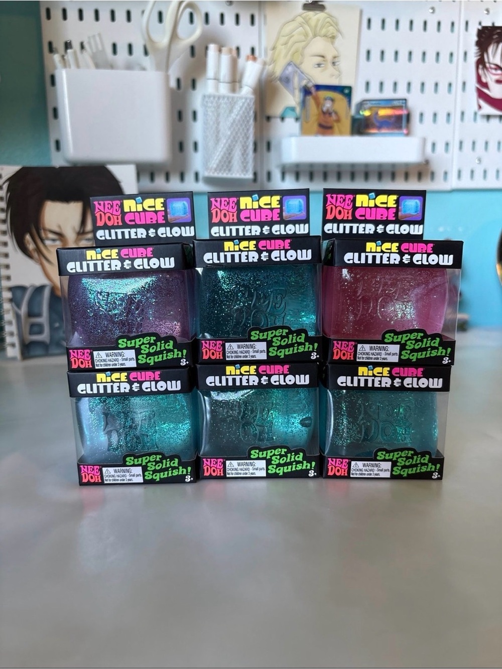 Glitter and glow Needoh nice cube bundle fidget viral TikTok